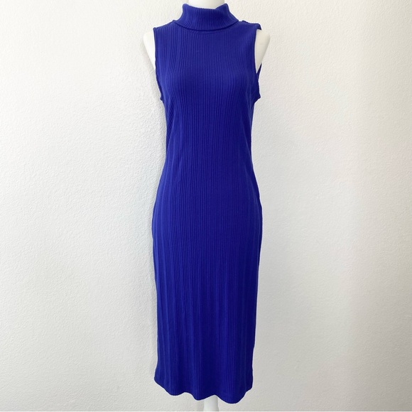 Nine West Dresses & Skirts - NINE WEST Midi Blue Ribbed Dress